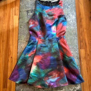 Alica + Olivia Belia Watercolor Dress Size 2